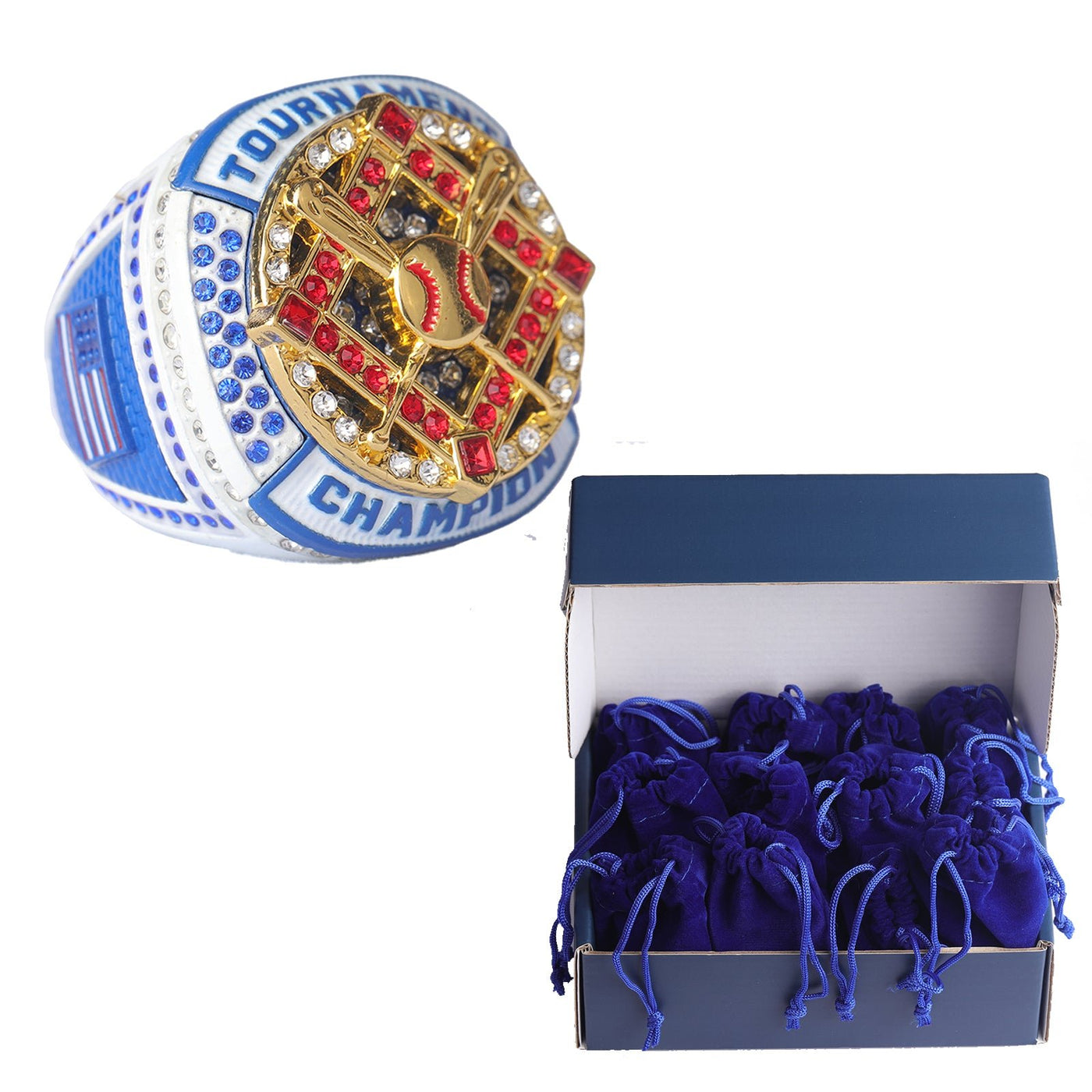 12 pcs pack champions or finalist youth baseball tournament championship ring size 9.5 team awards - Topsportsjewelry & awards