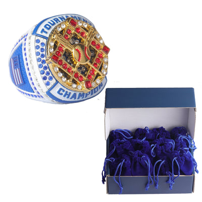 12 pcs pack champions or finalist youth baseball tournament championship ring size 9.5 team awards - Topsportsjewelry & awards