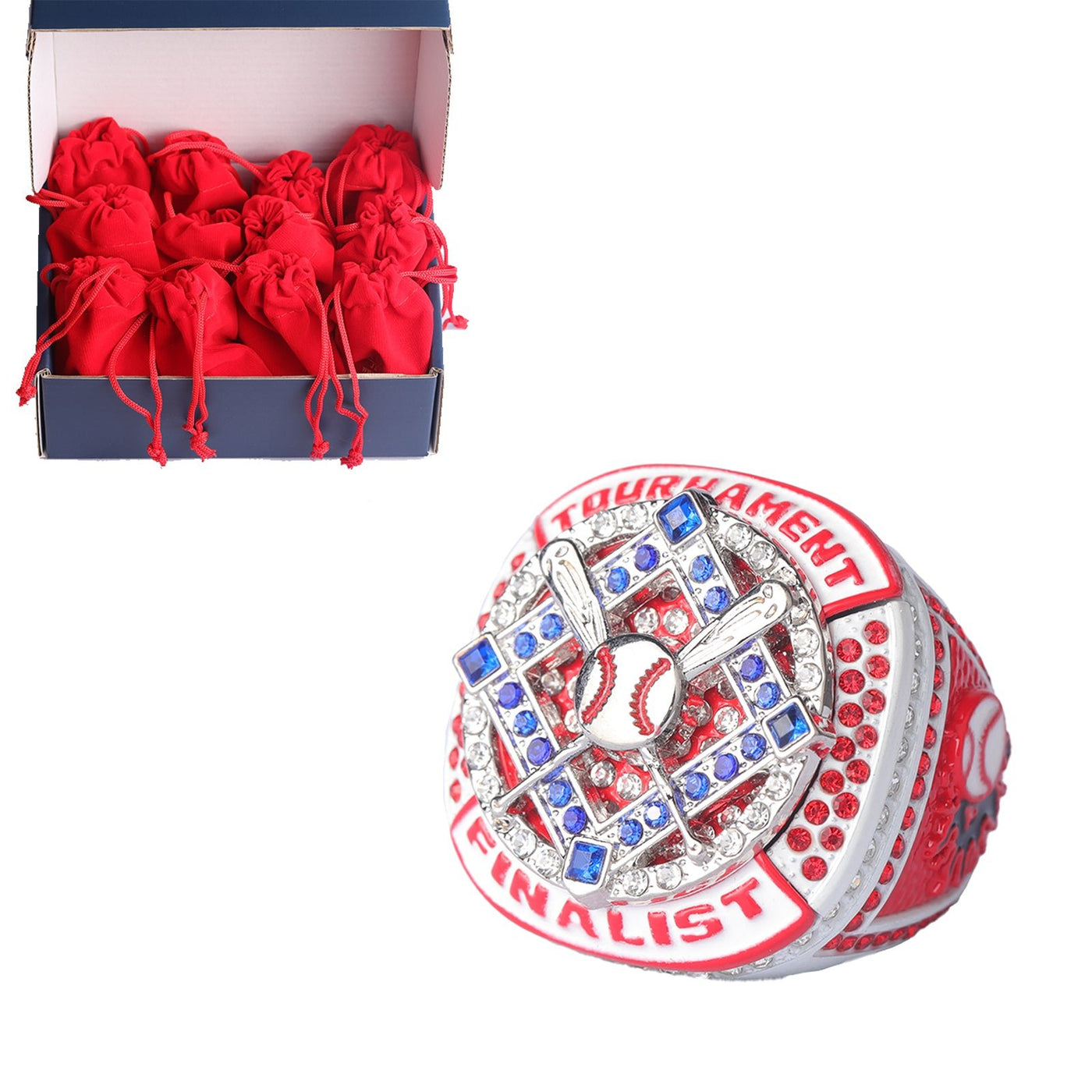 12 pcs pack champions or finalist youth baseball tournament championship ring size 9.5 team awards - Topsportsjewelry & awards