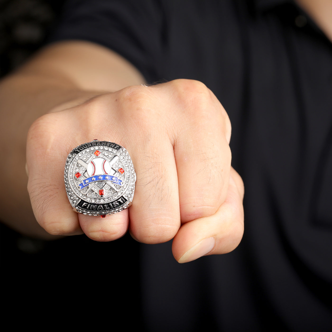 Team awards youth baseball Tournament two-tones gold champions silver bronze finalist ring size 9.5