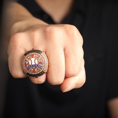Team awards youth baseball Tournament two-tones gold champions silver bronze finalist ring size 9.5