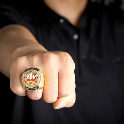 Team awards youth baseball Tournament two-tones gold champions silver bronze finalist ring size 9.5