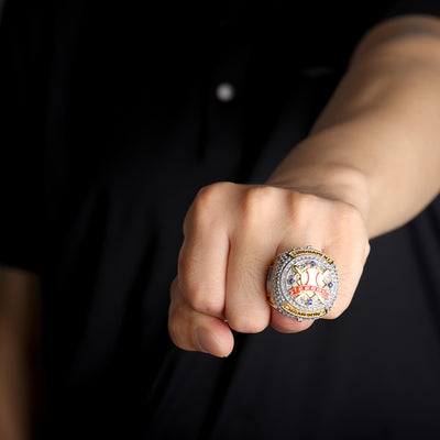 Team awards youth baseball Tournament two-tones gold champions silver bronze finalist ring size 9.5