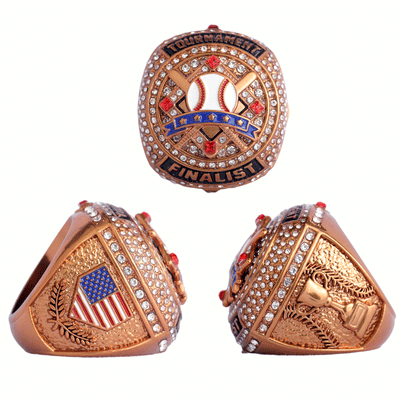 2026 TOURNAMENT baseball two-tones / gold champions silver bronze finalist championship ring size 9.5