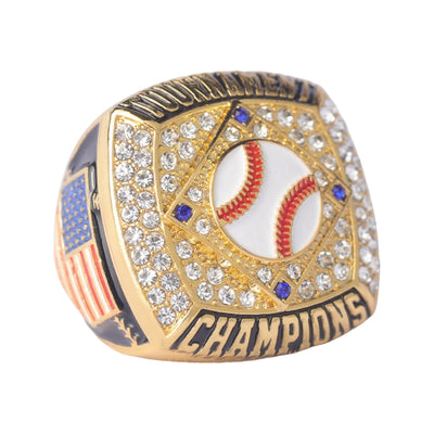 baseball awards youth baseball tournament championship ring finger size 9 gold champions and silver finalist - Topsportsjewelry & awards