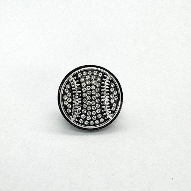 BS01 New ROUND Baseball BLACK gold & silver championship ring size 9.5 - Topsportsjewelry & awards