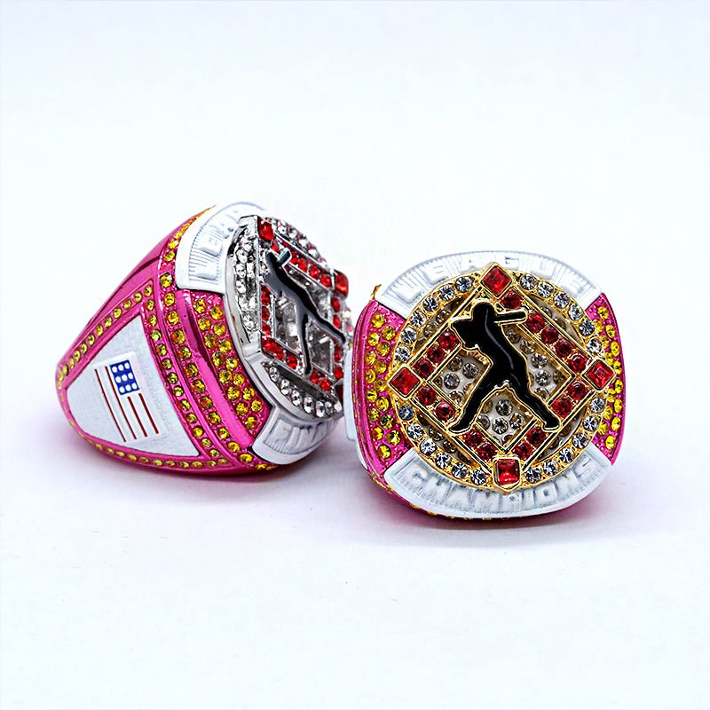 girl Pink white softball LEAGUE champions & finalist ring size 9.5 - Topsportsjewelry & awards