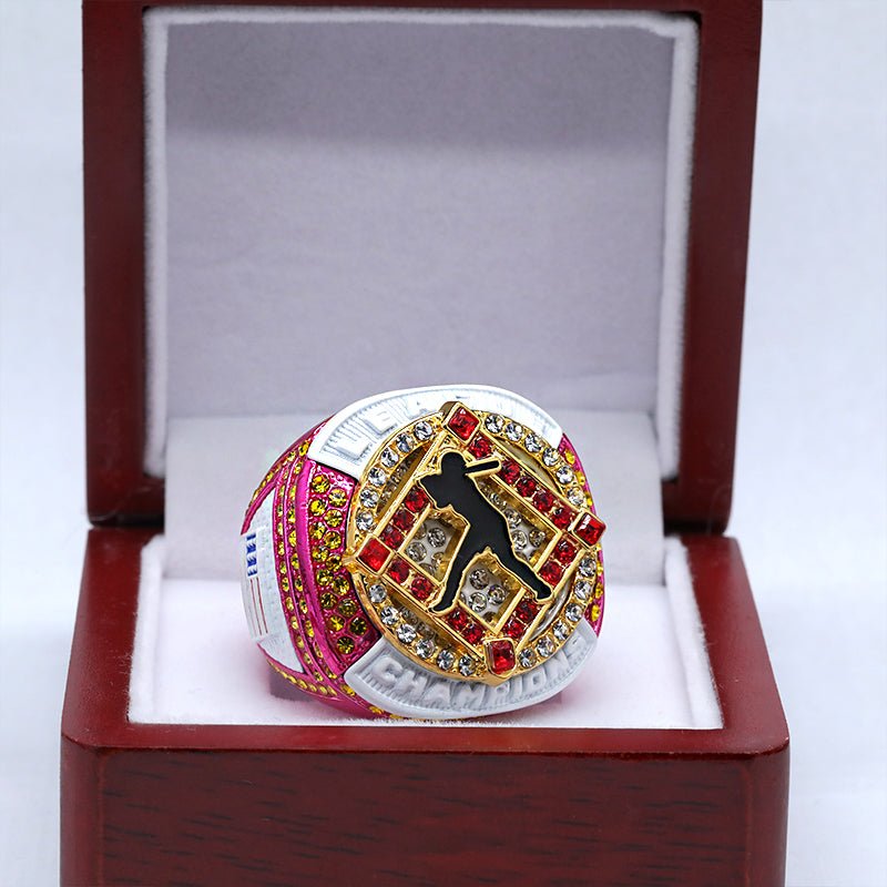 girl Pink white softball LEAGUE champions & finalist ring size 9.5 - Topsportsjewelry & awards