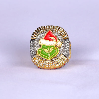 new arrival christmas grinch tournament gold champion and rose gold finalist ring size 10.5 - Topsportsjewelry & awards