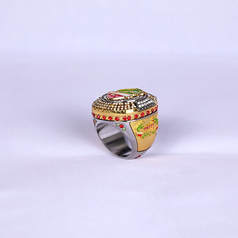 new arrival christmas grinch tournament gold champion and rose gold finalist ring size 10.5 - Topsportsjewelry & awards