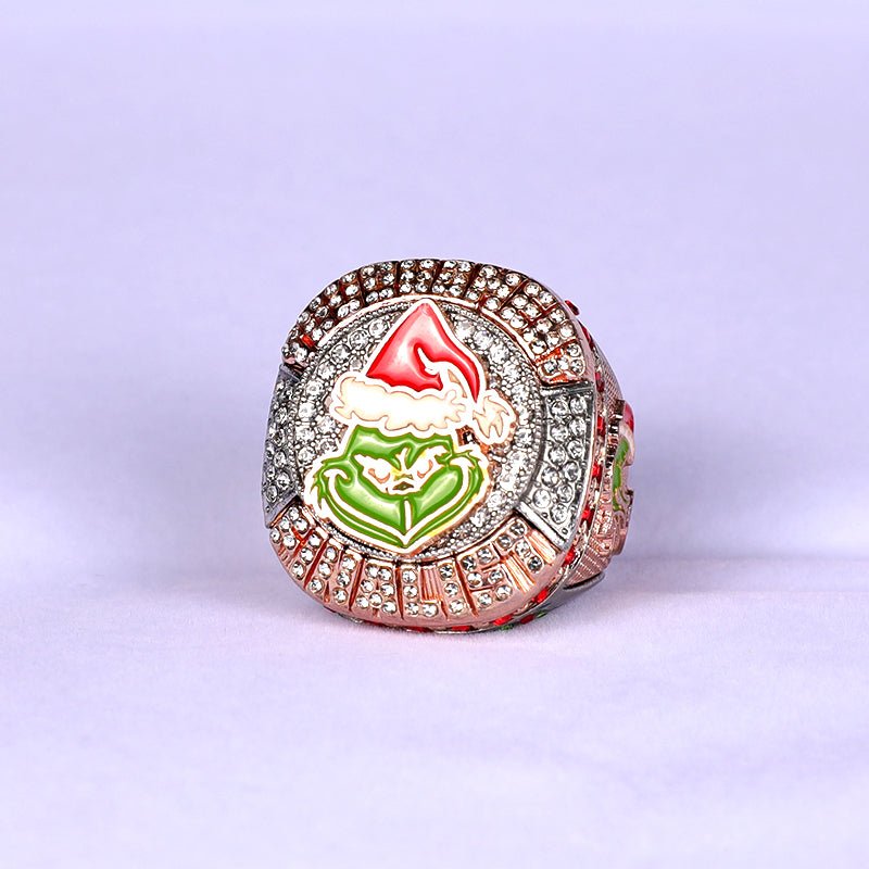 new arrival christmas grinch tournament gold champion and rose gold finalist ring size 10.5 - Topsportsjewelry & awards