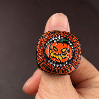NEW ARRIVAL HALLOWEEN PUMPKIN BASEBALL TOURNAMENT CHAMPIONS AND FINALIST RING SIZE 9.5 - Topsportsjewelry & awards