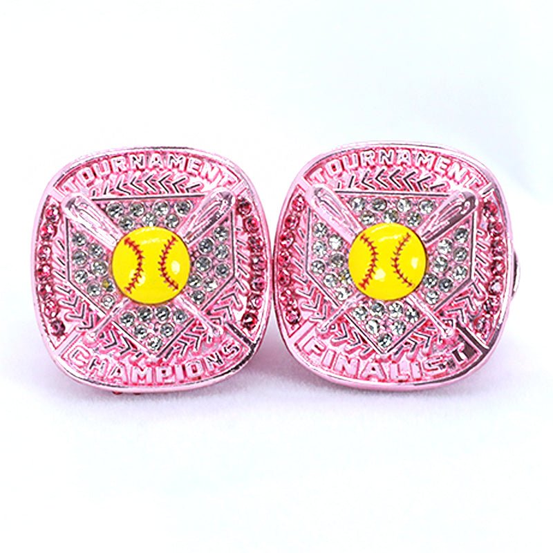 pink tournament youth softball championship ring size 9.5 - Topsportsjewelry & awards