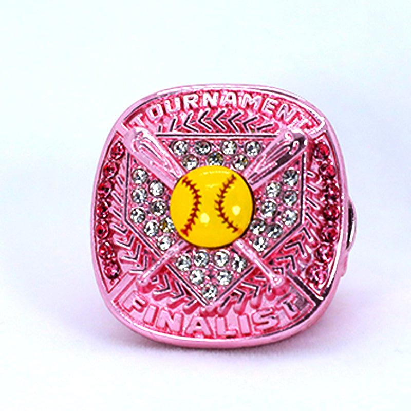 pink tournament youth softball championship ring size 9.5 - Topsportsjewelry & awards