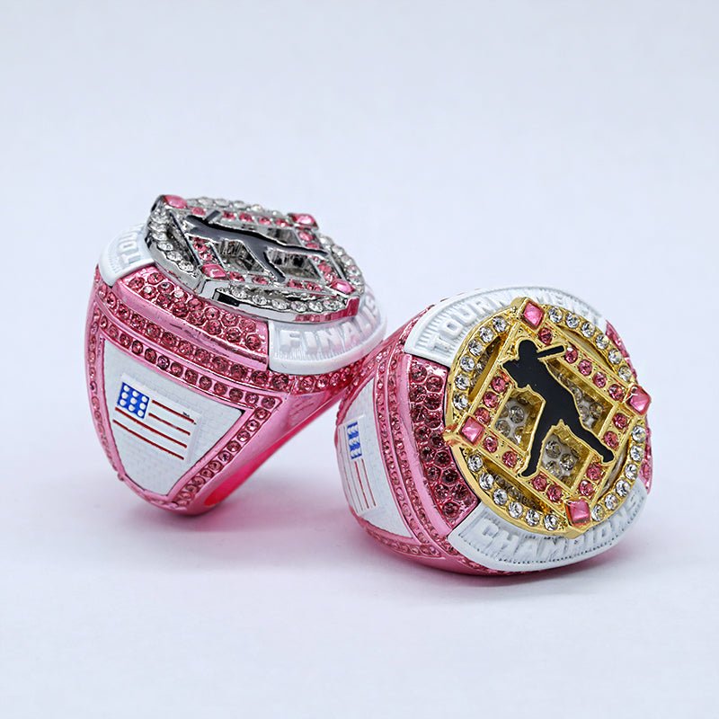 pink youth softball tournament champions finalist ring size 9.5 - Topsportsjewelry & awards