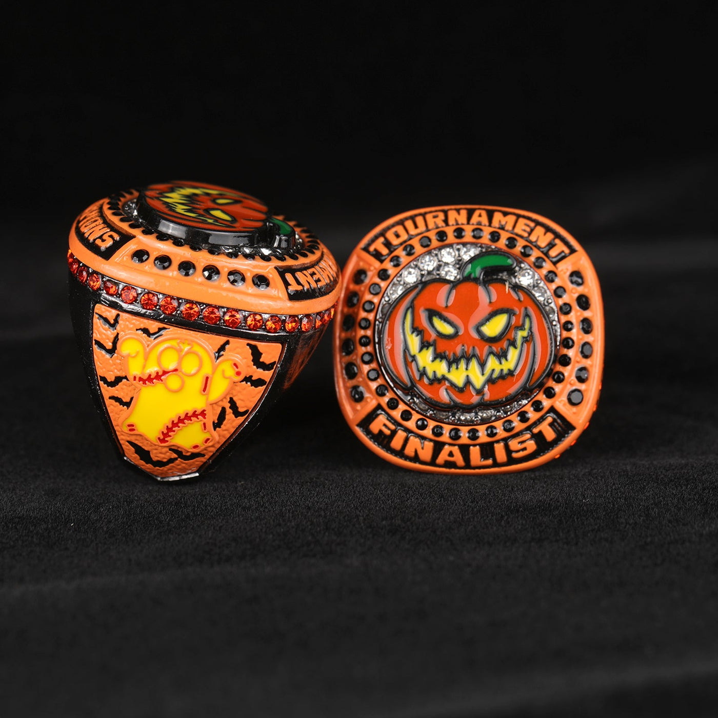 pumpkin softball gunmetal orange rings on sale size 9.5 - Topsportsjewelry & awards