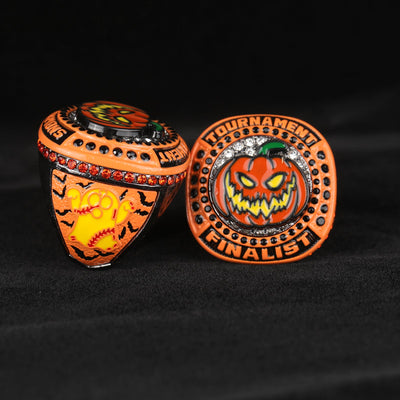 pumpkin softball gunmetal orange rings on sale size 9.5 - Topsportsjewelry & awards