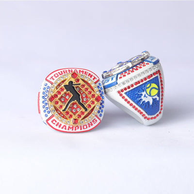 SFT02 different colors softball tournament championship rings with girl batter on the ring size 9.5 - Topsportsjewelry & awards