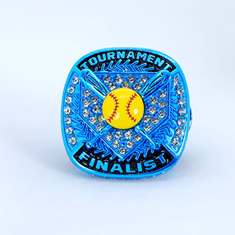 sky blue youth softball tournament championship rings size 9.5 for girls - Topsportsjewelry & awards