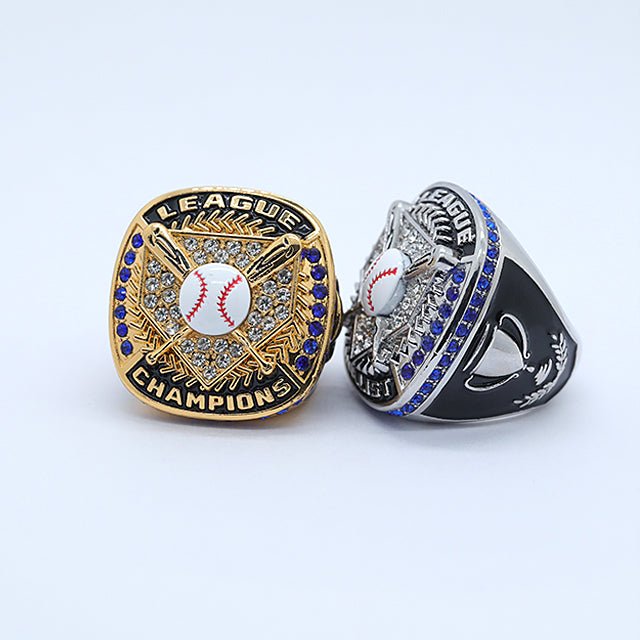 8U - 16U baseball League championship rings gold and silver plating size 9 - Topsportsjewelry & awards