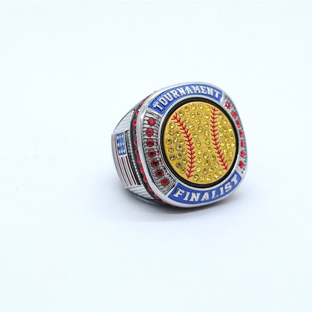 Black gold silver plating softball tournament championship ring - Topsportsjewelry & awards