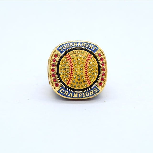 Black gold silver plating softball tournament championship ring - Topsportsjewelry & awards