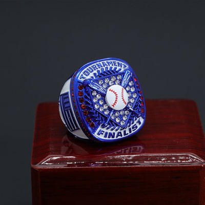 Blue ring white enamel paint youth baseball tournament championship ring - Topsportsjewelry & awards