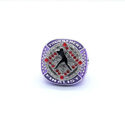 Girl purple softball tournament champions and finalist ring red stone - Topsportsjewelry & awards