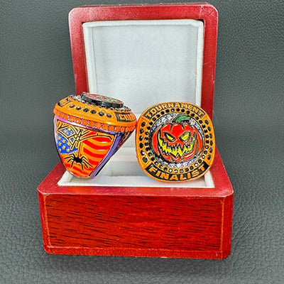 Halloween pumpkin rainbow softball tournament championship rings for kids - Topsportsjewelry & awards