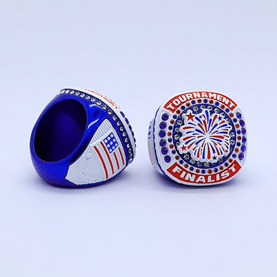 July 4th weekends softball baseball tourney navy blue championship rings finger size 9 - Topsportsjewelry & awards