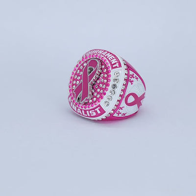 new arrival breast cancer pink ribbon baseball tournament champions finalist rings - Topsportsjewelry & awards