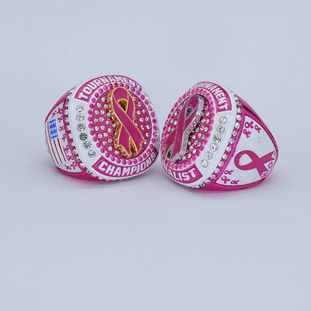 Breast cancer awareness hot sale pink line ring