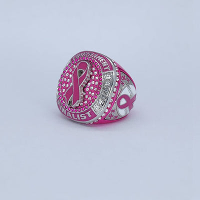 new arrival breast cancer pink ribbon baseball tournament champions finalist rings - Topsportsjewelry & awards