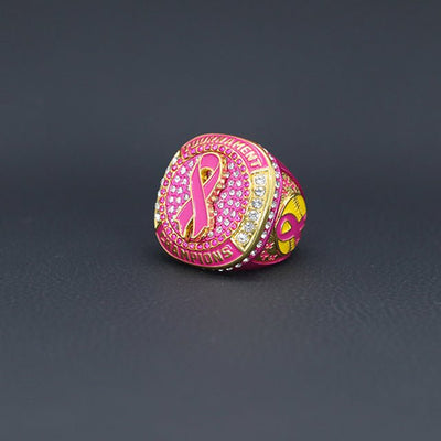 New arrival breast cancer pink softball tournament championship rings size 10 - Topsportsjewelry & awards